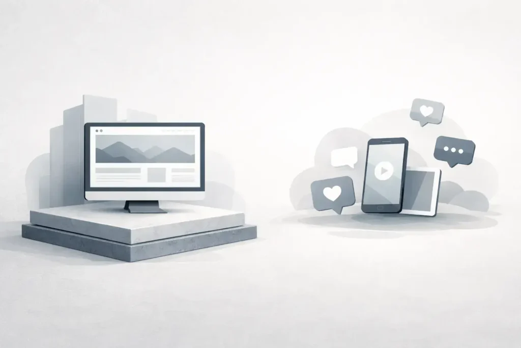 Website vs social media for online presence